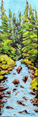 Painting Forest Stream Oil on Gallery Wrapped Canvas
