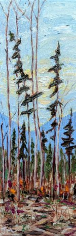 Painting Late afternoon in the woods Oil on Gallery Wrapped Canvas