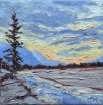 Painting Late afternoon on the Kicking Horse Oil on Gallery Wrapped Canvas