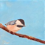 Painting Chickadee dee dee Oil on Gallery Wrapped Canvas